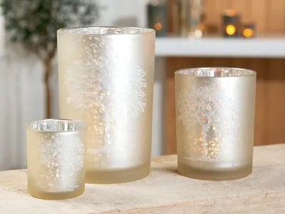 Produktbild von Gilde Glas Windlicht "Baum" VE4 27186