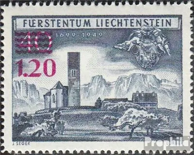 Produktbild von Briefmarken Liechtenstein 1952 Mi 310 (kompl.Ausg.) gestempelt Aufdruckausgabe