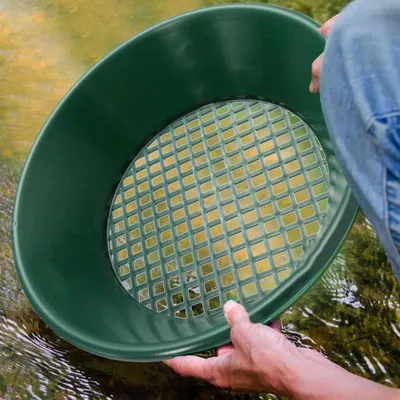 Produktbild von Goldpfanne zum Sieben für die Goldsuche | 35 cm Werkzeug für Freizeitaktivitäten