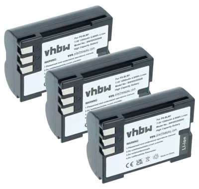 Produktbild von vhbw 3x Akku Ersatz für Olympus PS-BLM1 für Kamera (1200 mAh, 7,2 V, Li-Ion)