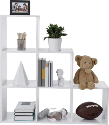 Produktbild von Treppenschrank-Bücherregal mit 6 Fächern – offene Fächer – 97,5 x 97,5 x 29 cm