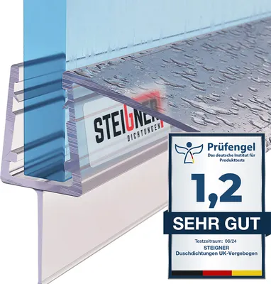 Produktbild von STEIGNER Duschdichtung, 80cm, Glasstärke 5/6/ 7 mm, Gerade PVC Ersatzdichtung für Dusche, UK21
