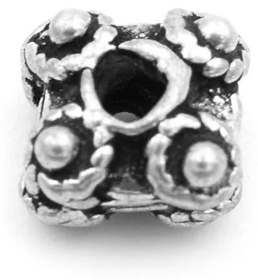 Produktbild von Vintageparts Zwischenperle 925 Sterling Silber Ornamente Vintage-Look 6 x 4 mm, 1 Stück