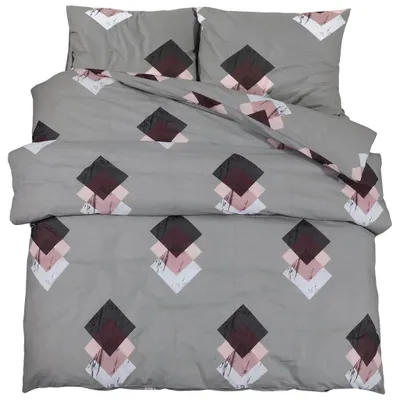 Zdjęcie produktu dla vidaXL Komplet pościeli szary 200x220 cm bawełna