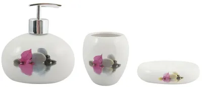 Productafbeelding van MSV Badaccessoires, keramiek, 3-delig: zeepdispenser, zeepbakje, tandenborstelbeker