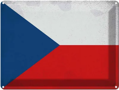 Produktbild von vianmo Blechschild 30x40 cm Tschechien Czech Republic Vintag Flagge Fahne Wappen