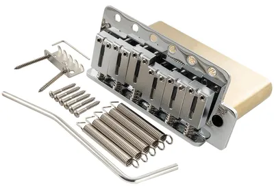 Produktbild von Tremolo-Brücke, 56 mm, 6 Schrauben, mit Messing-Sätteln, für Stratocaster-ähnliche E-Gitarren