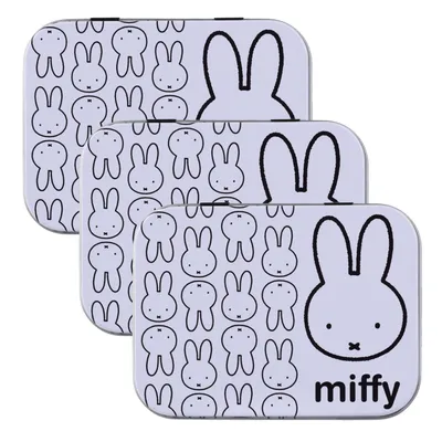 Produktbild von 3x Home-Flair Miffy Weiß Kinder Pflaster-Box mit 24 bunten Motiv-Pflastern in Metalldose – Hautfreundlich & Wasserabweisend