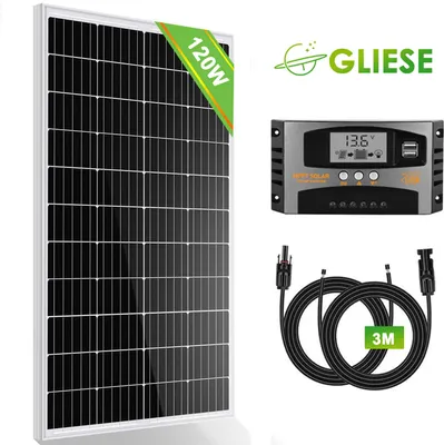 Produktbild von 120W 12V Solarpanel Kit Solaranlage Komplettset Inselanlage Garten Haus Balkon PV Solarmodul 0% MwSt