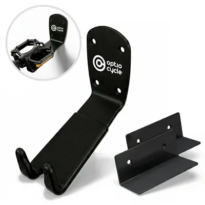Produktbild von Optio Cycle Fahrrad Wandhalterung für Pedal – Platzsparende Fahrradaufhängung Wand mit Gummierung, stabiler Wandhalter für MTB, Rennrad, E-Bike