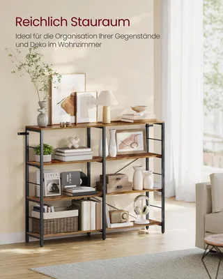 Produktbild von VASAGLE Bücherregal, Standregal mit 4 Ebenen, 30 x 120 x 109,4 cm, Industrie-Design, für Wohnzimmer, Arbeitszimmer, Balkon
