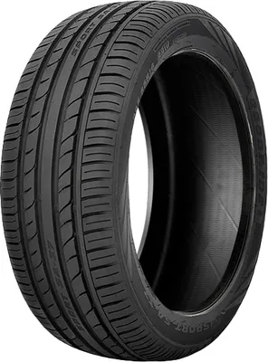 A close-up studio shot of a single tire.