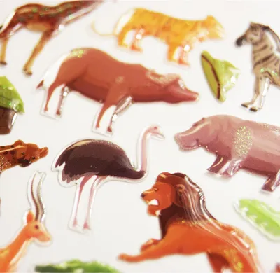 Produktbild von Aufkleber - Safari, Tiere der Savanne - Epoxydharz