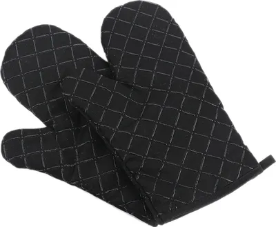 Produktbild von CANDeal Premium Anti-Rutsch Ofenhandschuhe (1 paar) bis zu 240 ?C - Silikon Extrem Hitzebeständige Grillhandschuhe BBQ Handschuhe - Backofen Handschuhe, zum Kochen, Backen, Barbecue Isolation Pads, Schwarz