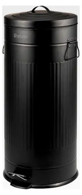 Produktbild von Vintage Abfalleimer, Treteimer, Küchenmülleimer, 30 Liter Fassungsvermögen, Mülleimer mit Soft-Close Deckel, aus Metall (Schwarz)