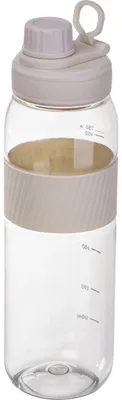 Produktbild von Tritan Trinkflasche mit Silikongriff und Messskala / 750 ml / Farbe: weiß