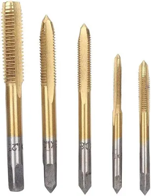 Image de Jeu de tarauds à main Tapset - Jeu de 5 pièces M3-M8, machine combinée de perçage et de taraudage, adapté aux machines