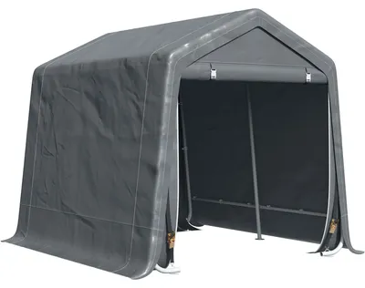 Image de Abri de jardin tente de stockage 2 portes zippšŠes cadre mšŠtallique 280 x 240 x 240 cm gris foncšŠ