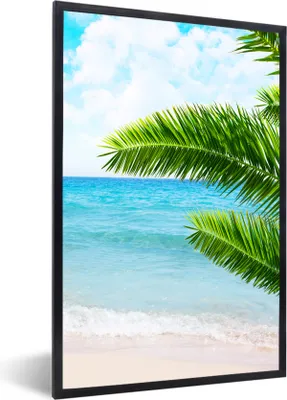 Produktbild von MuchoWow® Gerahmtes Poster Tropisch - Blätter - Grün 40x60 cm - Poster mit Schwarzem Bilderrahmen Wandposter Rahmen Foto Bilder - Papierdruck - Wandbilder
