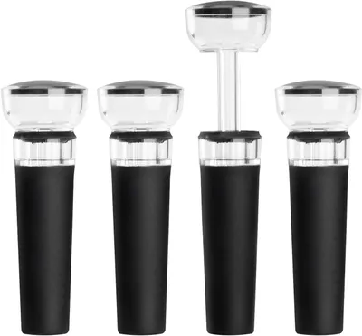 Productafbeelding van Wijnflessenstoppers Wijnstoppers - Wijnstopper Wijnflessenstopper met Ingebouwde Vacuüm Wijnbesparende Pomp Voedsel Veilige Siliconen Caps