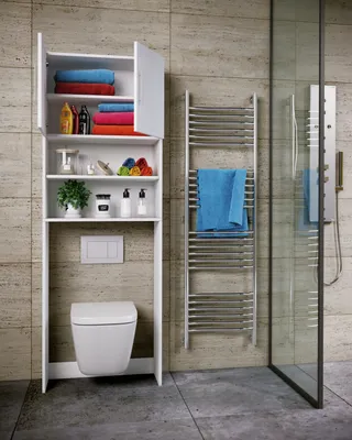 Produktbild von VCM Holz WC Toilette Regal | Toilettenüberbau | Überbauschrank | Wandschrank | Maße ca. B. 64 x H. 190 x T. 25 cm - Totas