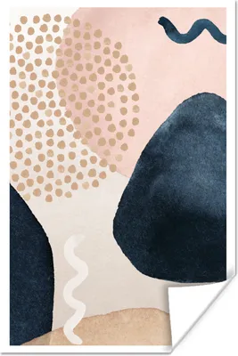 Produktbild von MuchoWow® Poster Aquarell - Abstrakt - Rosa 80x120 cm - Papierdruck