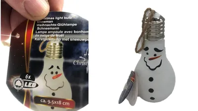 Produktbild von LED Glühbirne mit Schneemann-design zum Hängen