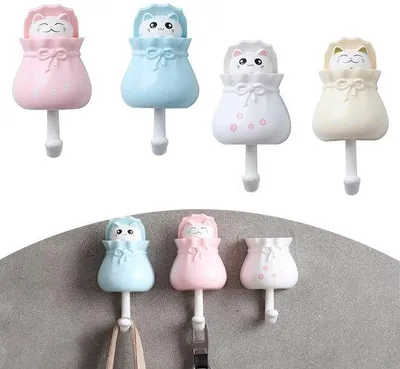 Productafbeelding van Creatieve, zelfklevende wandhaken, set van 4 stuks