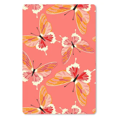 Produktbild von MuchoWow® Mauspad Mousepad Schmetterlinge - Muster - Rosa 18x27 cm - Mousepads - Maus Mat - Pad - Mausunterlage
