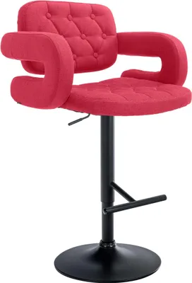 Produktbild von CLP Barhocker Dublin Stoff höhenverstellbar und drehbar rot Gestell Farbe schwarz