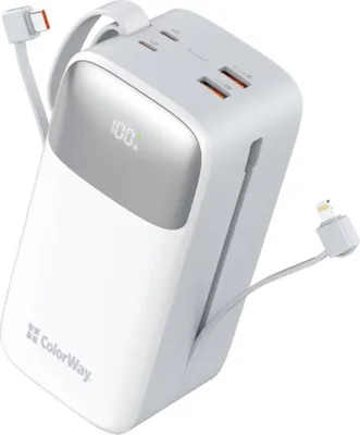 Immagine prodotto di COLORWAY powerbank/ 50 000mAh/ 1x USB QC3.0/ USB-C/ Lightning/ 22,5W/ Bianco