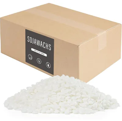 Obrázek produktu pro Sojový vosk na svíčky, 4 kg, prémiová kvalita, přírodní, 100% sojový vosk, pěstovaný ekologicky