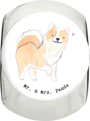 Produktbild von Mr. & Mrs. Panda Dose Islandhund Moment XL 2000ml - Weiß - Geschenk, Keksdose, glasbehälter, Isländischer Schäferhund, schraubglas, Vorratsbehälter, Glasdose