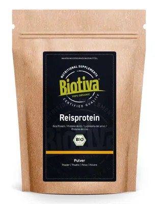 Produktbild von Biotiva Reisprotein 400g aus biologischem Anbau