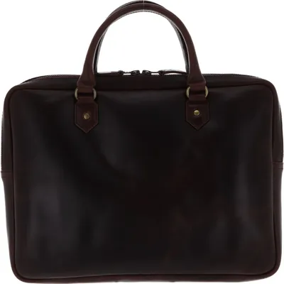 Productafbeelding van BUCKLE & SEAM Leer business tas laptoptas met laptopvak Cali Dot Laptopbag Brown donkerbruin