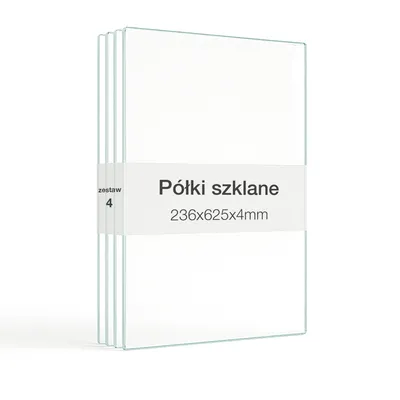 Zdjęcie produktu dla K-Möbel Zestaw 4 szklanych półek Szklana półka na 2 TRG. Szafka podłogowa do C1084 / C1019