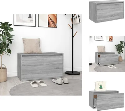 Produktbild von vidaXL Flurbank 80x40x45 cm Grau Sonoma Holzwerkstoff -  Truhen- & Flurbänke
