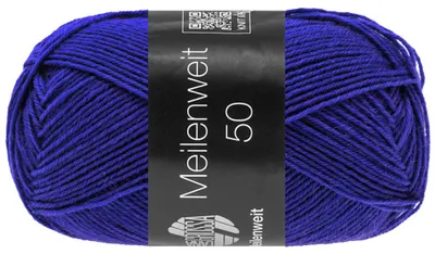 Produktbild von Lana Grossa MEILENWEIT 50 g UNI 4-fach Sockenwolle mit 80 % Schurwolle 210 m Farbe 1413 - Royal