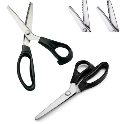 Produktbild von Zackenschere Set - 2-teilig für Stoff und Papier - 5mm Zickzack- und Jakobsmuschelschnitt