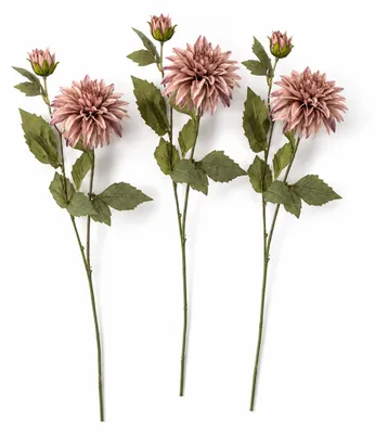 Produktbild von LAYBA Künstliche Dahlie 3er-Set altrosa 65 cm, Kunstblumen mit 30 cm großer Blüte, dekorative Dahlienzweige für Vase, Hochzeit, Event und moderne Wohnakzente