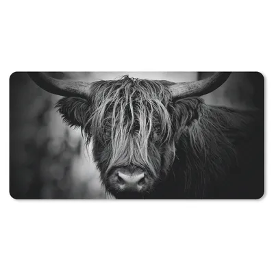 Produktbild von MuchoWow® Mauspad Mousepad Schottischer Hochländer - Licht - Porträt - Natur 60x30 cm - Mousepads - Maus Mat - Pad - Mausunterlage - Nachhaltig