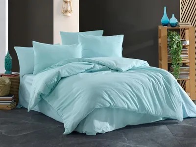 Obrázek produktu pro Povlečení krep UNI 140x200, 70x90cm mint, nitěný knoflík