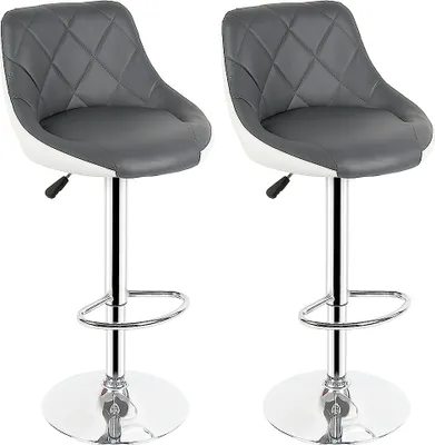 Produktbild von WYCTIN Barhocker mit Lehne 2*Barstuhl Tresenhocker Drehhocker Küchenhocker Grauweiß