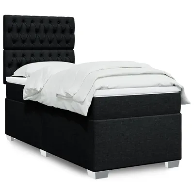 Produktbild von Boxspringbett mit Matratze Schwarz 80x200 cm Stoff, Klassische Betten 2024 Neu