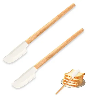 Produktbild von 2-teiliges Silikon-Küchenspatel-Set, Teigschaber zum Backen, hitzebeständig, kleine Küchenspatel, Kuchenspatel, flexible Kuchenschaber, Backutensilien zum Kochen