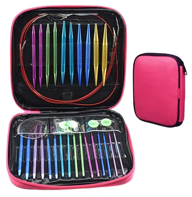 Productafbeelding van Set van verwisselbare rondbreinaalden, 3-10 mm, met accessoires en opbergkoffer