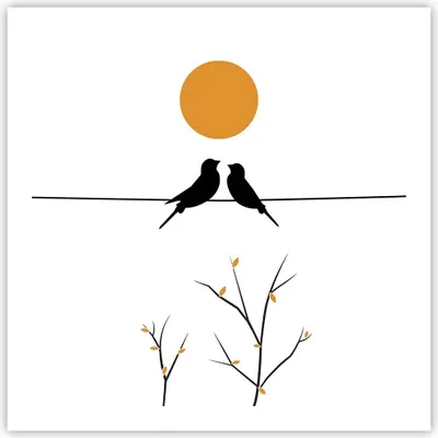 Produktbild von Poster - Poster ohne Rahmen - Bild Vögel Sonne - 60x60 cm - Wand Bild - Wanddeko - Wandbilder - Kunstposter - Wandposter - Bilder - Kunstdruck - Wanddekoration - Wandbild - P2XAC60x60-4772