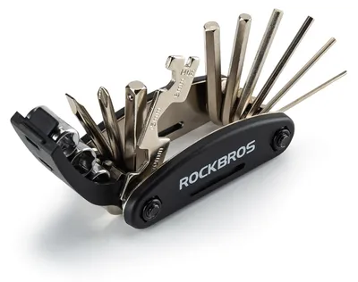 Produktbild von Fahrradwerkzeug Reparaturset Fahrradreparaturset Multitool - 16-in-1 - Klappbar - Schwarz - 205 g