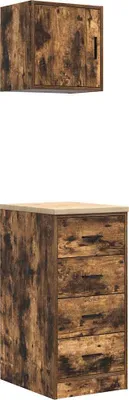 Produktbild von Garagenschränke 2 Stk. Räuchereiche Holzwerkstoff