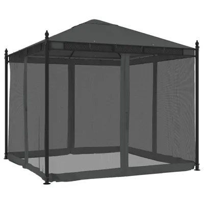 Produktbild von vidaXL Pavillon mit Netzwänden Anthrazit 2,93x2,93 m Stahl